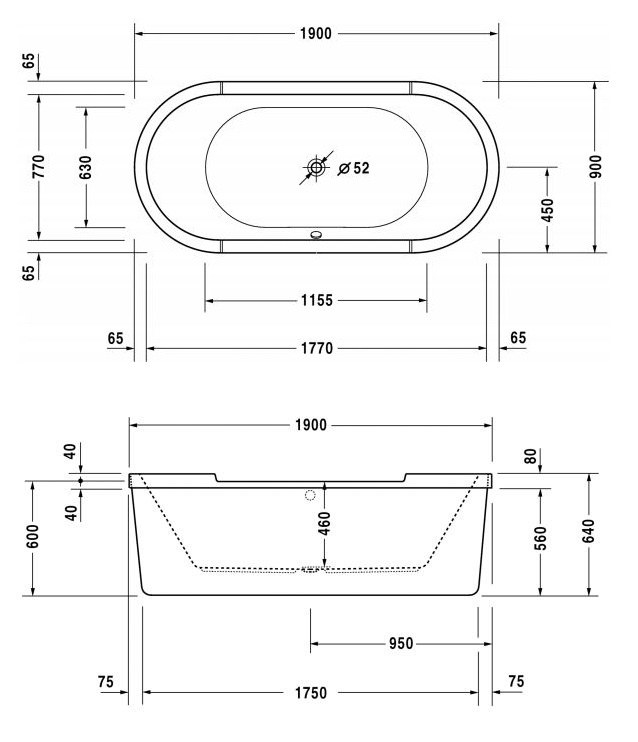 Wanna Duravit Starck 700012000000000 190x90 cm ...