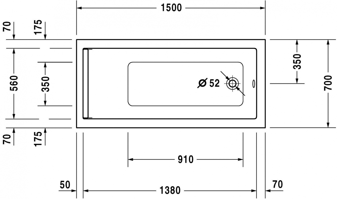 Wanna Prostokątna 150x70 cm Duravit Starck 700331000000000 ...