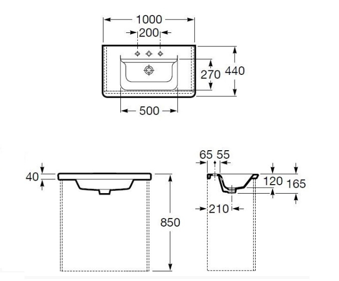 Roca Gap 100x44 cm A32747T000 Lazienkarium.pl