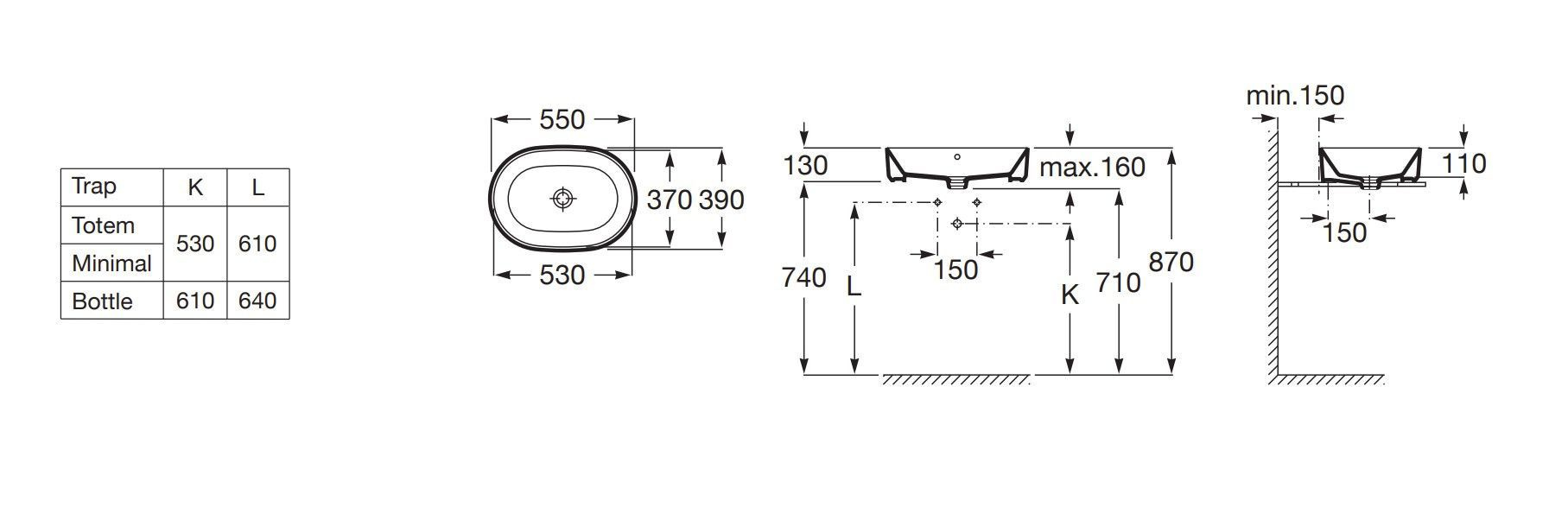 Roca Gap 55x39 cm A3270Y1000 Lazienkarium.pl