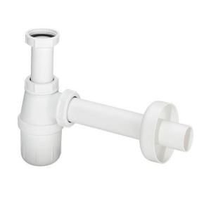 Viega Syfon bez korka / półsyfon butelkowy umywalkowy plastikowy pcv z tworzywa wys. 145 mm biały 703219 / 108694