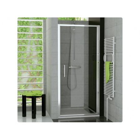 Ronal Top-Line Drzwi prysznicowe jednoczęściowe - 70 x 190cm biały Pas satynowy poziomy (TOPP07000451)