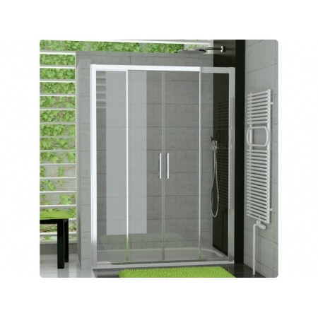 Ronal Sanswiss Top-Line Drzwi rozsuwane czteroczęściowe 120x190 cm, profile białe szkło przezroczyste TOPS412000407