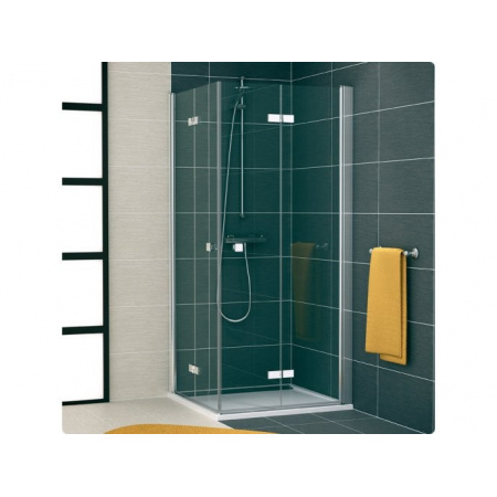 Ronal Sanswiss Swing-Line F Kabina prysznicowa narożna z drzwiami dwuczęściowymi składanymi 75x195 cm drzwi lewe, profile srebrny mat szkło przezroczyste SLF2G07500107
