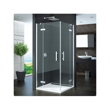 Ronal Pur Kabina prysznicowa narożna, część 1/2, drzwi dwuczęściowe - Mocowanie prawe 100 x 200cm Chrom Szkło Master Carre (PUE2PD1001030)