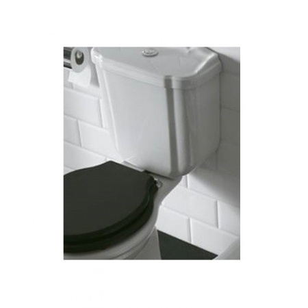 Globo Paestum Zbiornik WC kompaktowy 48x18x38 cm podłączenie od dołu, biały, wykończenia brązowe PA0125X