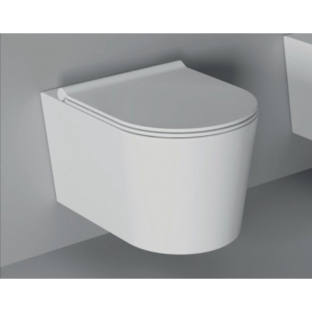 Alice Ceramica Form Zestaw Toaleta WC 50x35 cm bez kołnierza + deska wolnoopadająca + elementy mocujące biały 22300101+MC2201ES+FIX10