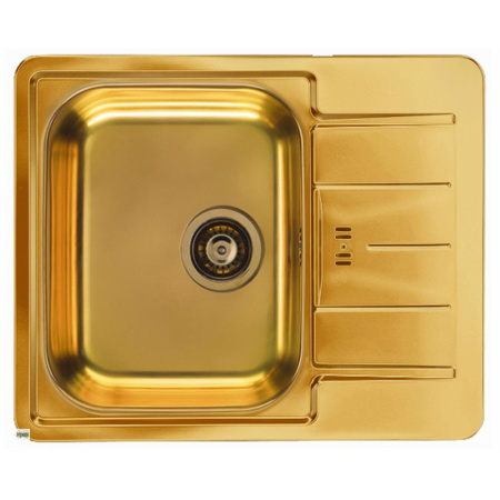 Alveus Monarch-Line 60 Zlewozmywak stalowy 61,5x50 cm 1-komorowy z ociekaczem, złoto 1069001