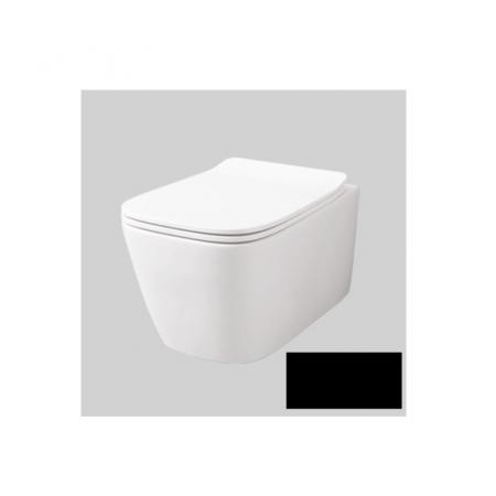 Art Ceram A16 Zestaw Toaleta WC bez kołnierza 52x36 cm + deska wolnoopadająca czarny mat ASV0031700+ASA0011771