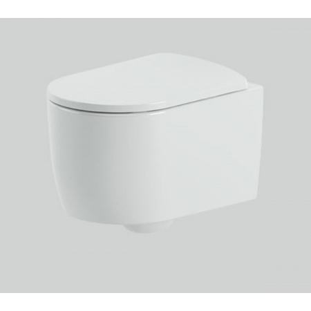 Art Ceram Monet 2.0 Zestaw Toaleta WC bez kołnierza 52x36 cm + deska wolnoopadająca biały MNV0010100+MNA0010171