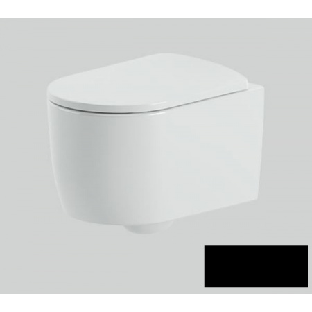 Art Ceram Monet 2.0 Zestaw Toaleta WC bez kołnierza 52x36 cm + deska wolnoopadająca czarny mat MNV0011700+MNA0011771