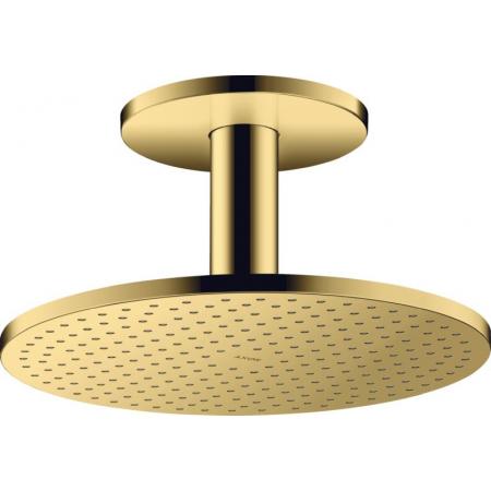 Axor ShowerSolutions Deszczownica 30 cm z ramieniem sufitowym złoty optyczny polerowany 35301990