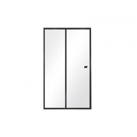 Besco Duo Slide Black Drzwi prysznicowe przesuwne 195x100 cm profile czarny mat szkło przezroczyste DDSB-100