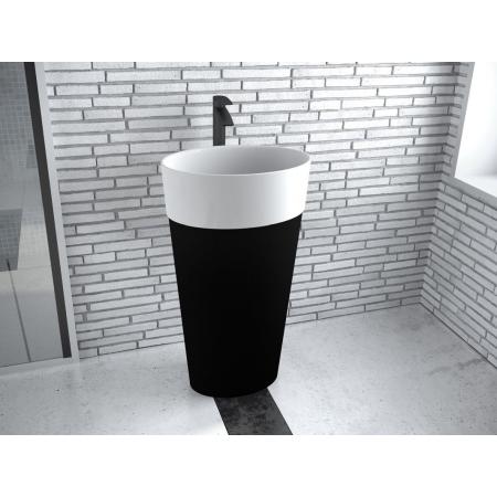 Besco Uniqa Black&White Umywalka wolnostojąca 46x32 cm biała/czarna UMD-U-WBWW