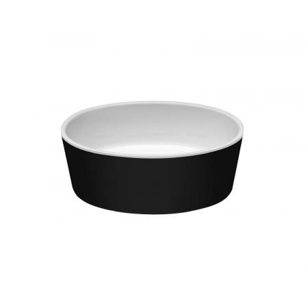 Besco Uniqa Matt Black&White Umywalka nablatowa 46x32 cm biały połysk/czarny mat + korek klik klak biały UMMC-U-NBB