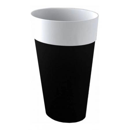 Besco Uniqa Matt Black&White Umywalka wolnostojąca 46x32 cm biały połysk/czarny mat + korek klik klak chrom UMMC-U-WO