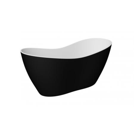 Besco Viya Matt Black&White Wanna wolnostojąca 160x70 cm biały połysk/czarny mat + korek klik-klak chrom WMMC-160V