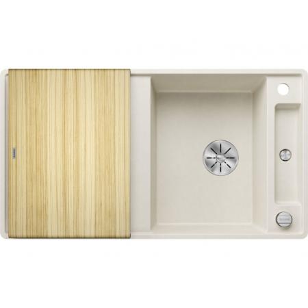 Blanco Axia III 5 S-F Zlewozmywak kompozytowy jednokomorowy 90,5x50 cm delikatny biały + deska kuchenna drewniana 527041 