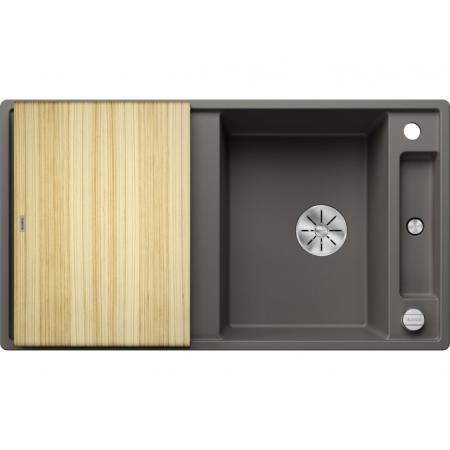 Blanco Axia III 5 S Zlewozmywak kompozytowy jednokomorowy 91,5x51 cm wulkaniczny szary + deska kuchenna drewniana 527223