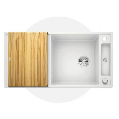 Blanco Axia III XL 6 S Zestaw Zlewozmywak kompozytowy jednokomorowy 100x51 cm biały + deska kuchenna drewniana 523504