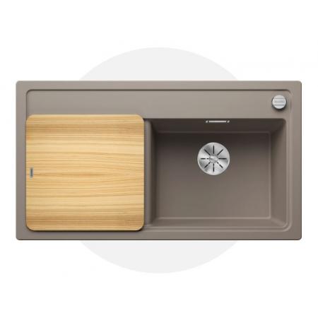 Blanco Zenar 5 S Zestaw Zlewozmywak granitowy jednokomorowy 91,5x51 cm prawy tartufo + deska kuchenna drewniana 523927