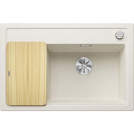 Blanco Zenar XL 6 S Compact Zlewozmywak granitowy jednokomorowy 78x51 cm prawy delikatny biały + deska kuchenna drewniana 527184 
