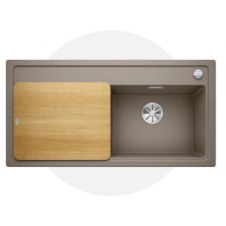 Blanco Zenar XL 6 S Zestaw Zlewozmywak granitowy jednokomorowy 100x51 cm prawy tartufo + deska kuchenna drewniana 523961