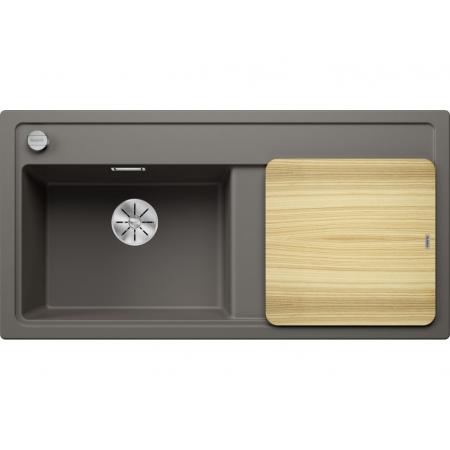 Blanco Zenar XL 6 S Zlewozmywak granitowy jednokomorowy 100x51 cm lewy wulkaniczny szary + deska kuchenna drewniana 527369