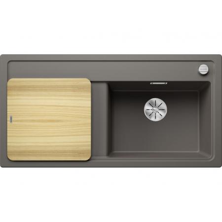 Blanco Zenar XL 6 S Zlewozmywak granitowy jednokomorowy 100x51 cm prawy wulkaniczny szary + deska kuchenna drewniana 527371