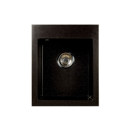 Brenor Rigo Zlewozmywak granitowy 1-komorowy 40,5x48,5 cm, czarny metalik BRENORRIGO08M