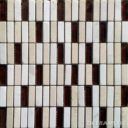 Ceramstic Brown Mix Mozaika szklano-kamienna 31x30,8 cm, brązowa MSK-11