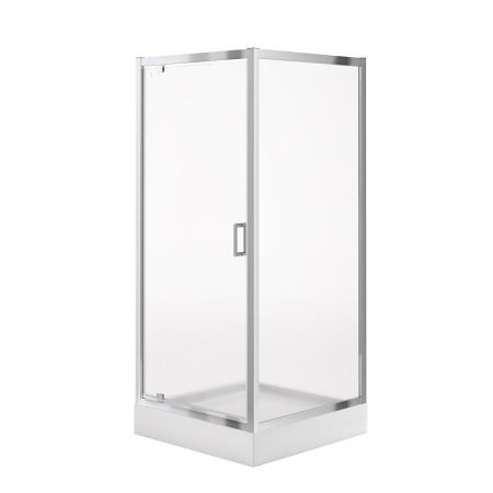 Cersanit Arteco Zestaw kabina prysznicowa kwadratowa 90x90x190 cm drzwi uchylne + brodzik kwadratowy 90x90 cm biały S601-132
