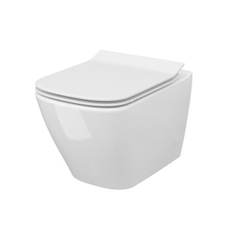 Cersanit City Square SET B220 Toaleta WC podwieszana 51x34,5 cm CleanOn bez kołnierza z deską wolnoopadającą Slim biały EcoBox S701-405-ECO
