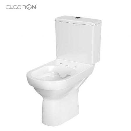 Cersanit City Zestaw Toaleta WC 67x36,5 cm kompaktowa bez kołnierza + deska wolnoopadająca biały K35-037