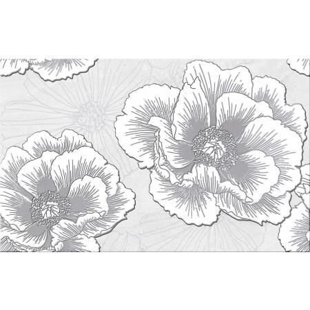 Cersanit Ferrata Grey Inserto Flower Płytka ścienna 25x40 cm, szara WD953-005