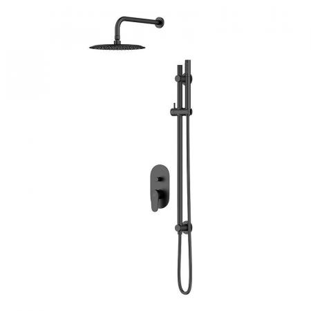 Cersanit Inverto Zestaw prysznicowy podtynkowy z deszczownicą czarny S952-006