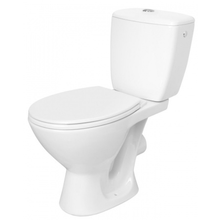 Cersanit Kaskada Zestaw Toaleta WC kompaktowa z deską sedesową zwykłą i zbiornikiem z dopływem z boku, biały K100-206