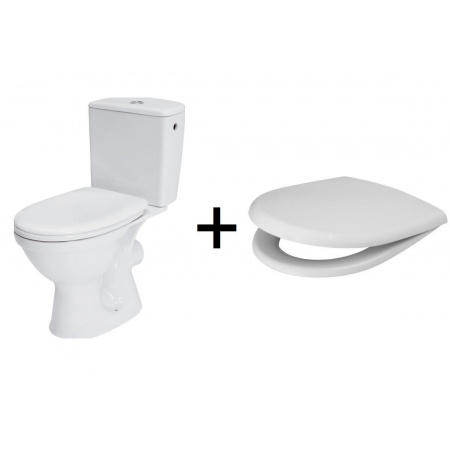 Cersanit Merida Zestaw Toaleta WC kompaktowa z deską wolnoopadającą i zbiornikiem biała K03-018