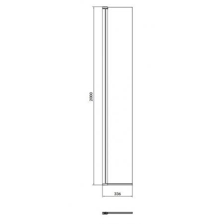 Cersanit Mille Ścianka ruchoma kabiny prysznicowej walk-in chrom 30x200 cm S161-009