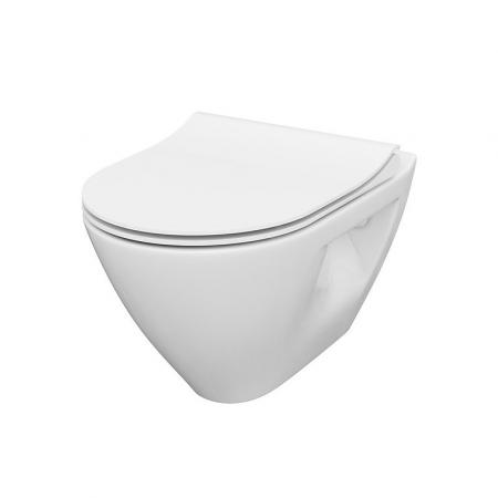Cersanit Mille Zestaw Toaleta WC 50x36 cm bez kołnierza + deska wolnoopadająca cienka biały S701-454