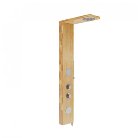 Corsan Balti Panel prysznicowy termostatyczny drewno bambusowe naturalne/chrom B001TCH