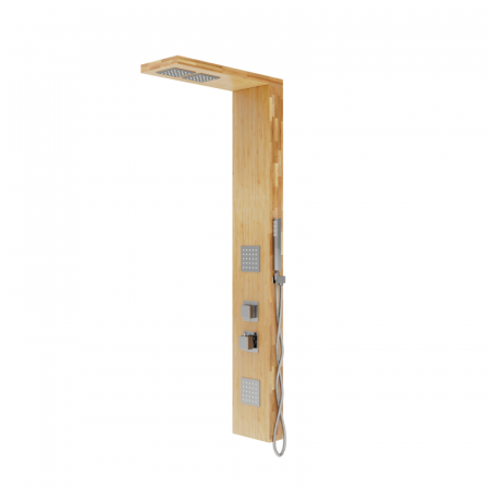 Corsan Basti Panel prysznicowy termostatyczny drewno bambusowe naturalne/chrom B002TCH