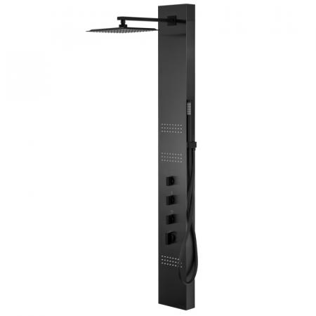 Corsan Neo Panel prysznicowy z oświetleniem LED czarny szczotkowany S060MNEOLEDGRAFIT