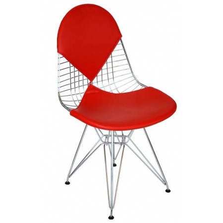 D2 Net double Krzesło inspirowane Wire Chair 50x52 cm, czerwone 5395