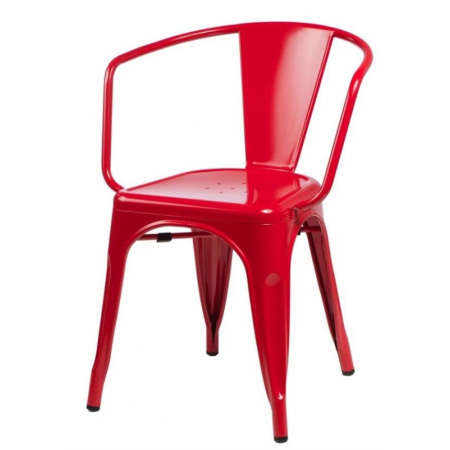 D2 Paris Arms Krzesło inspirowane Tolix 36x35 cm, czerwone 41349