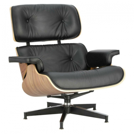 D2 Vip Fotel inspirowany Lounge Chair 85x82x54 cm, czarny/walnut/standard base 25478