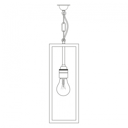 Davey Lighting Narrow Box Light Lampa wisząca 38x13 cm IP20 Standard E27 GLS szkło matowe, mosiężna DP7649/PE/BR/WE/FR