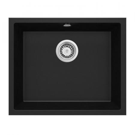 Deante Corda Zlewozmywak granitowy jednokomorowy 55x46 cm czarny mat ZQAN10C