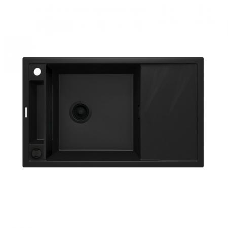 Deante Magnetic Zlewozmywak granitowy jednokomorowy 82x50 cm czarny mat ZRMN113