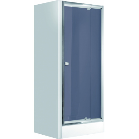 Deante Zoom Drzwi prysznicowe wnękowe uchylne 90 cm, profile chrom, szkło grafitowe KDZ411D